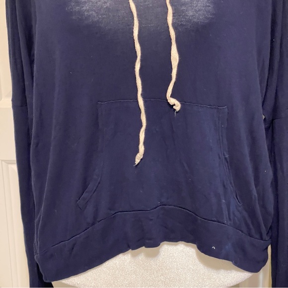 Anthropologie Navy Pullover Hoodie Slouchy Lightweight Cozy Boho Streetwear XL - Picture 6 of 11